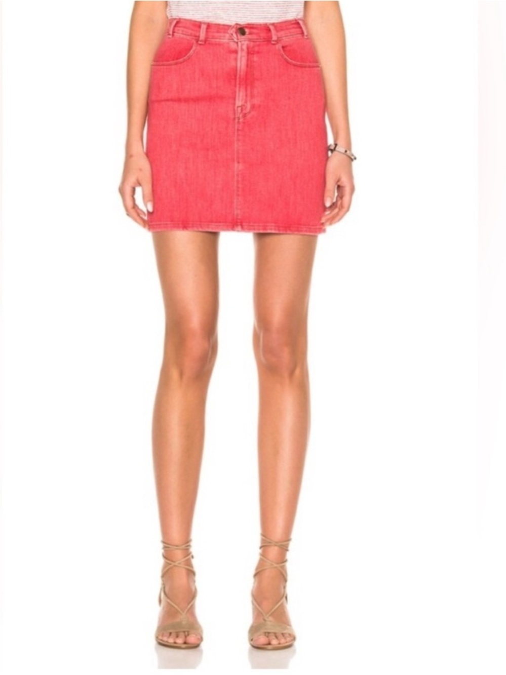 Frame Denim Le Color Casual Mini Jean Skirt-  Vintage Red- Size 25